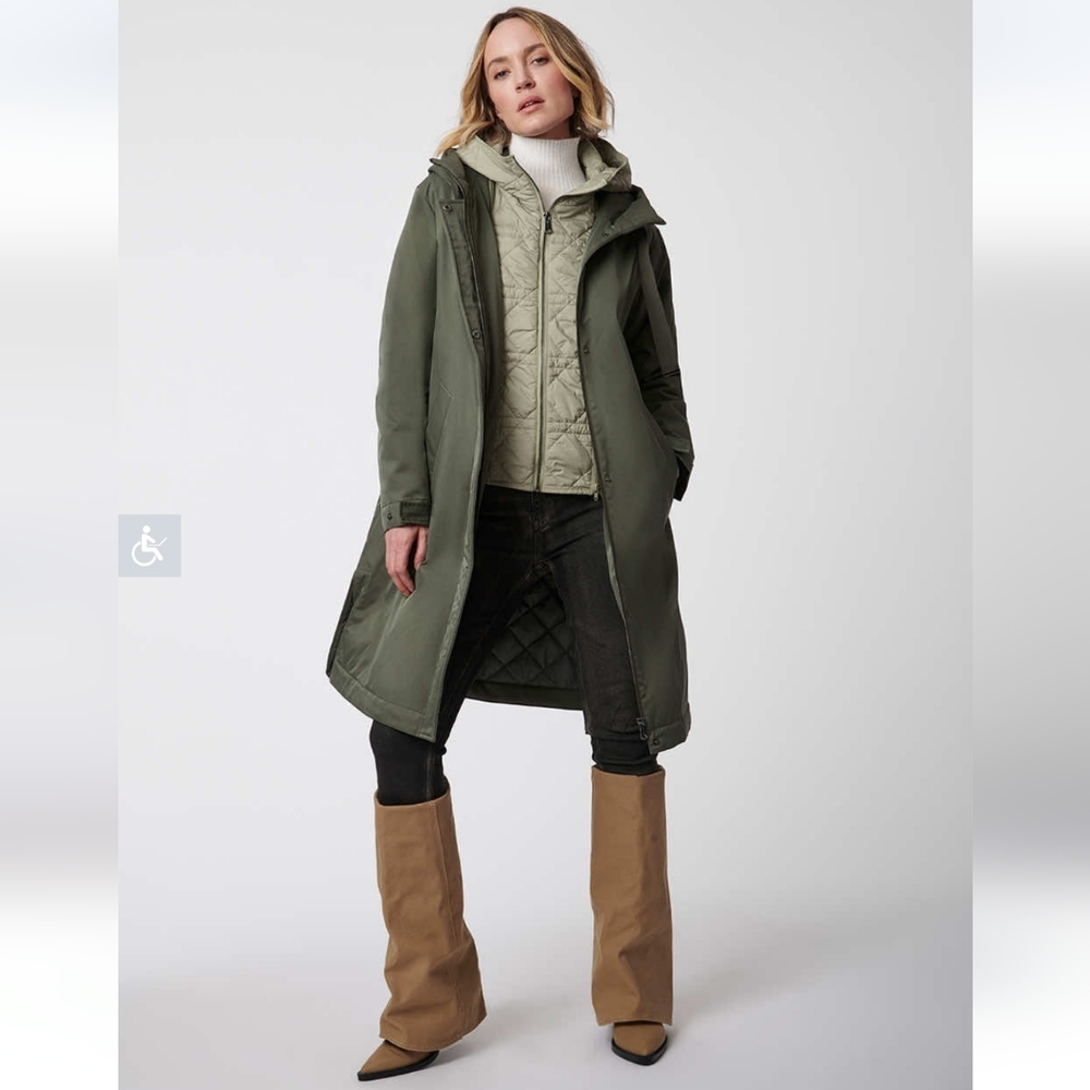Bernardo Olive Utility Jacket with Hood